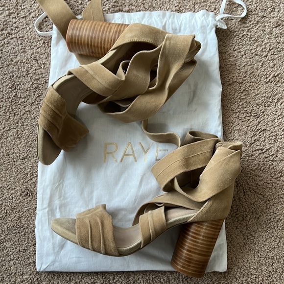 Raye Mia Wrap Ankle Heels Tan - Picture 3 of 8